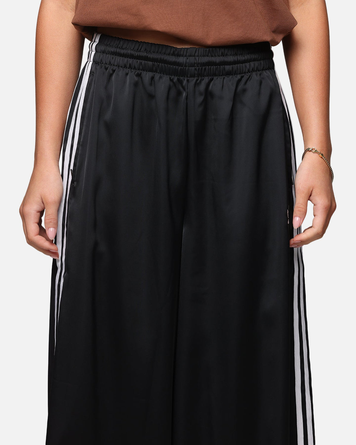 Best-Selling Adidas Women's Satin Wide Leg Pants Black