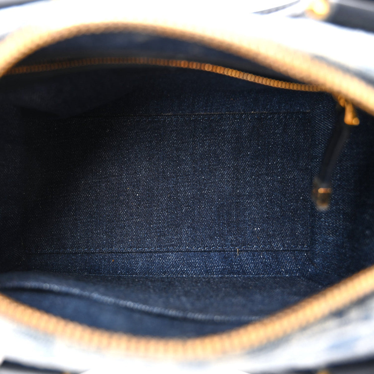 Denim Oblique Groove 20 Bag Blue AT My store