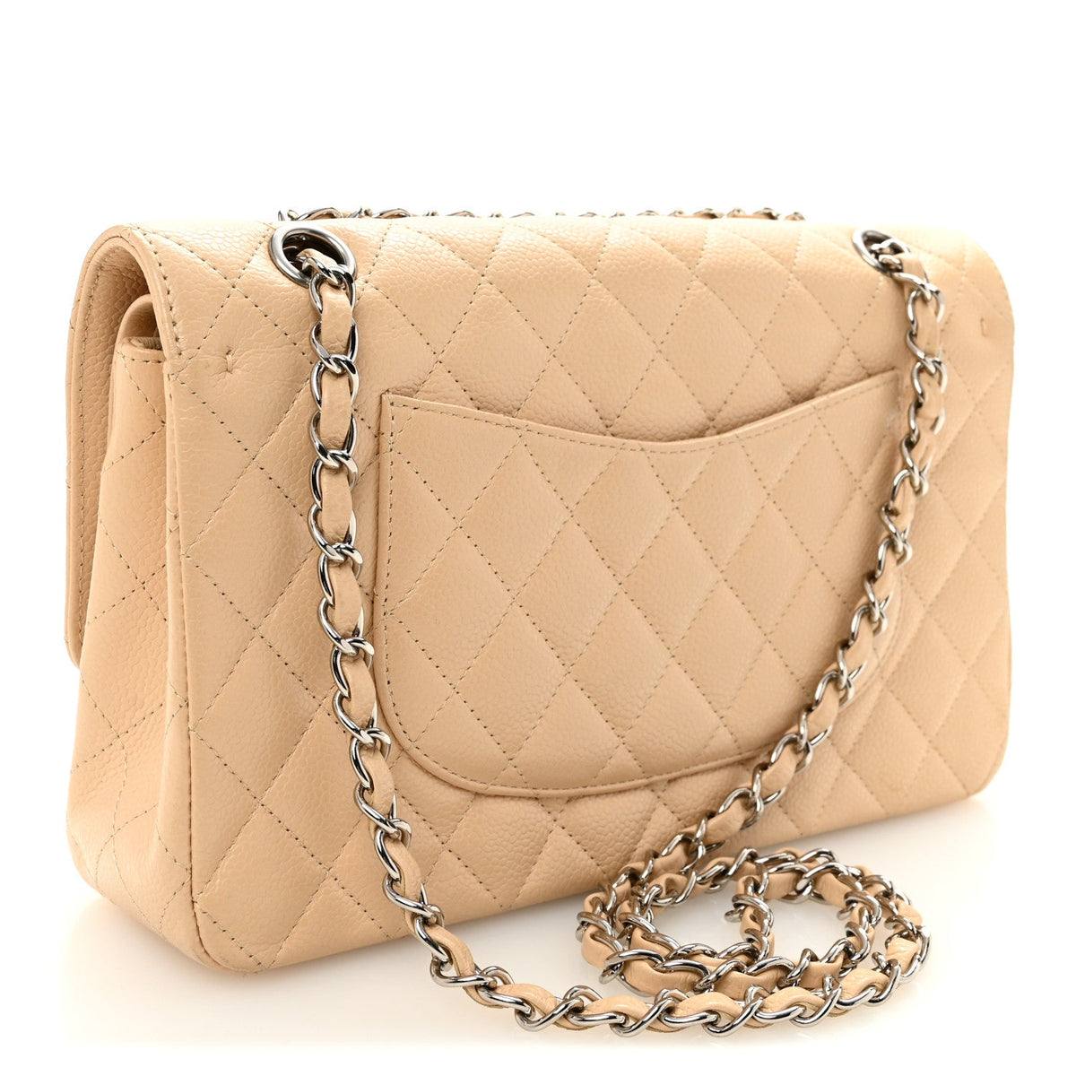 Caviar Quilted Medium Double Flap Beige Clair At My store