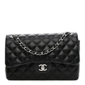 Lambskin Quilted Jumbo Double Flap Black At My store