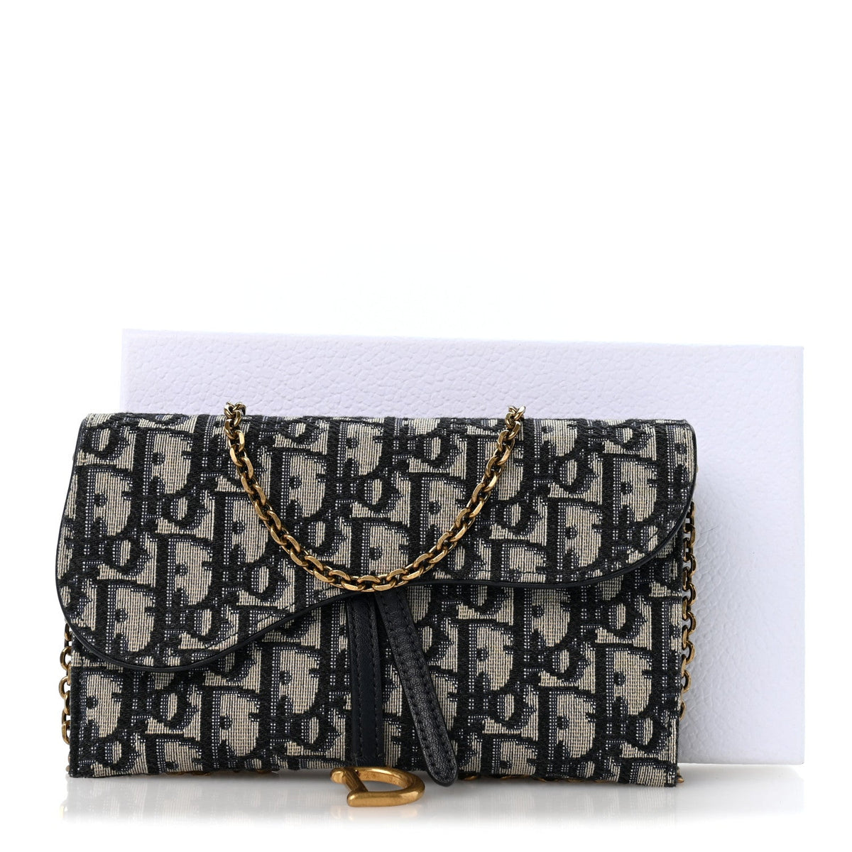 Oblique Small Saddle Chain Pouch Blue AT My store