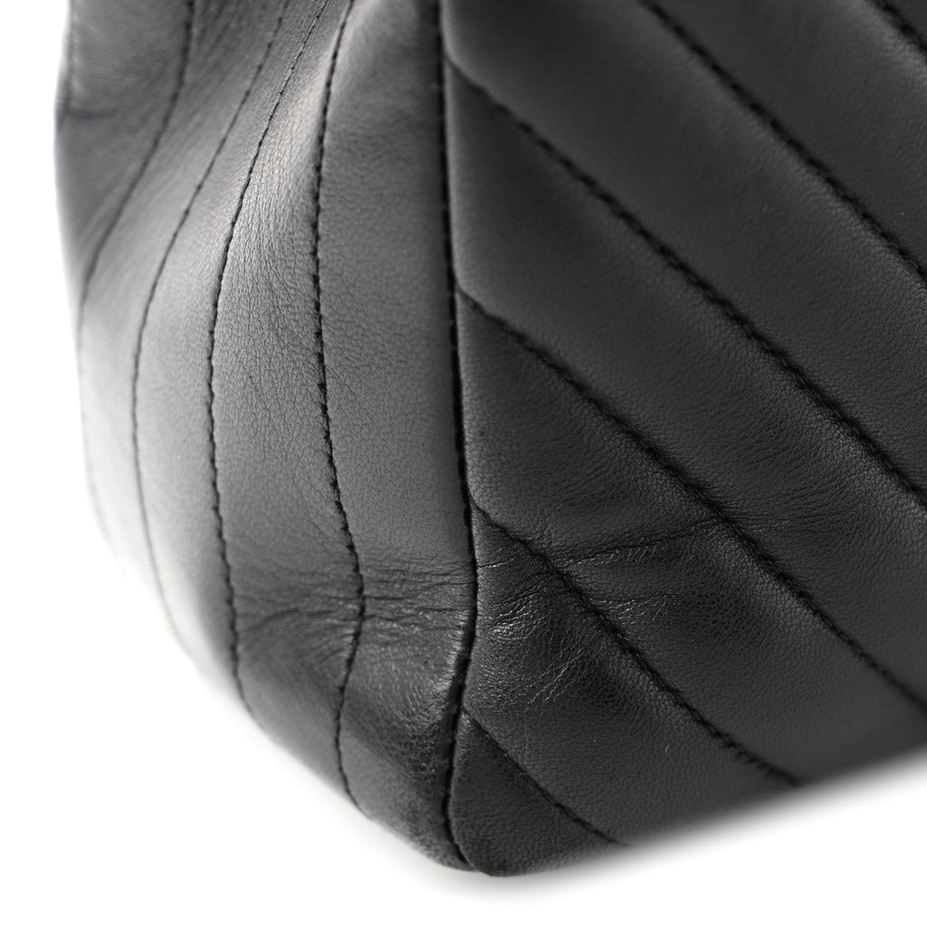Lambskin Chevron Quilted Maxi Double Flap Black At My store