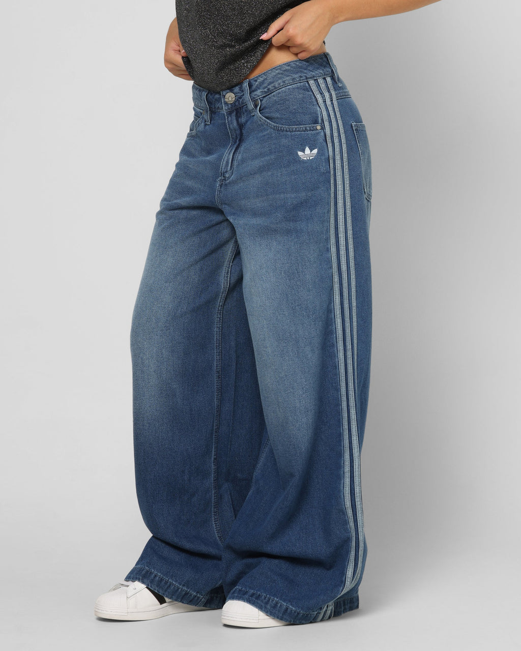 Best-Selling Adidas Women's Denim Wide Pants Indigo Denim