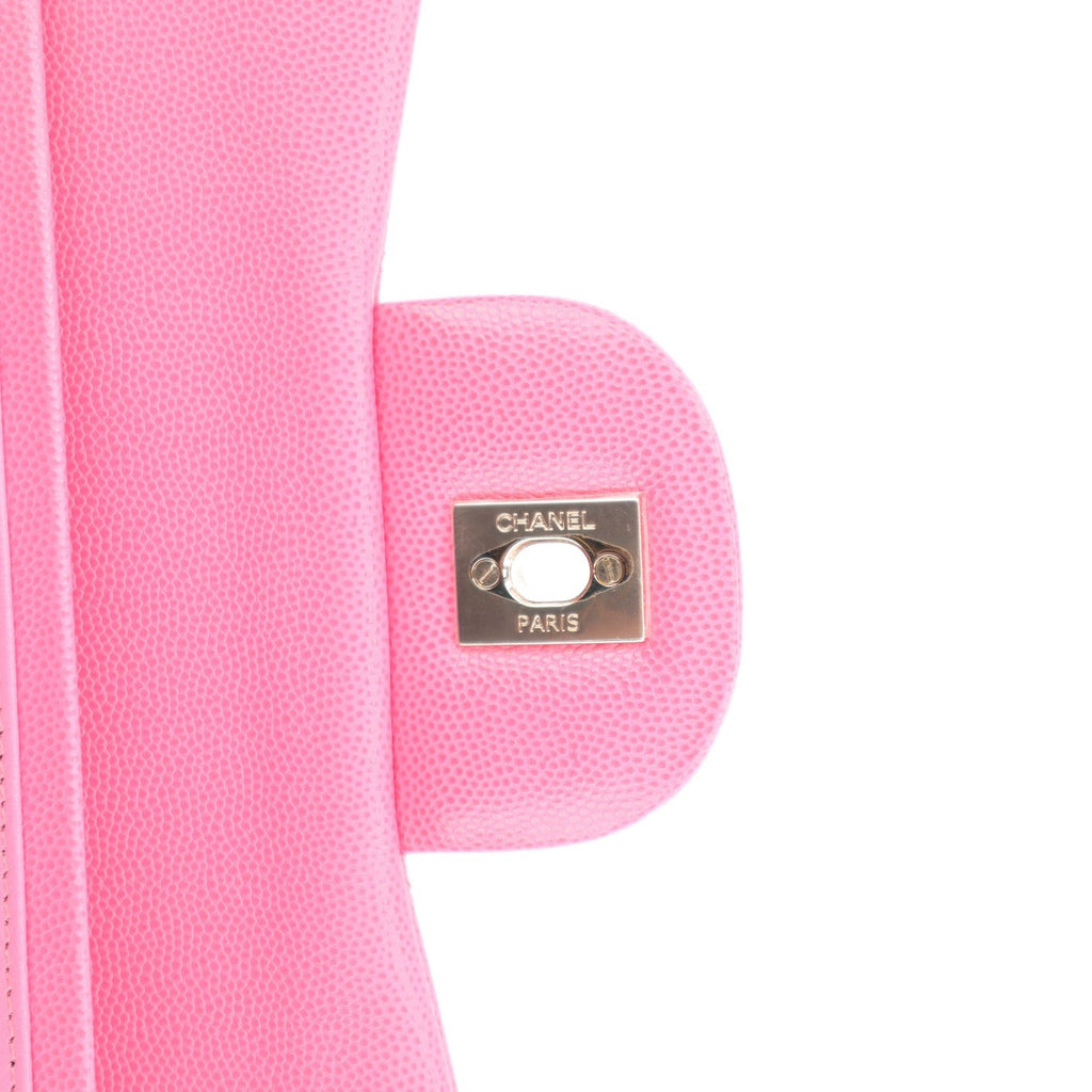 Caviar Quilted Jumbo Double Flap Pink At My store