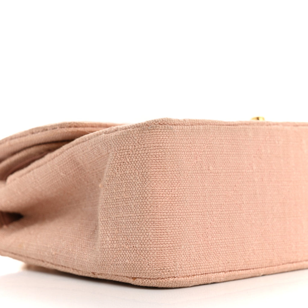 Canvas Quilted Small Double Flap Light Pink At My store