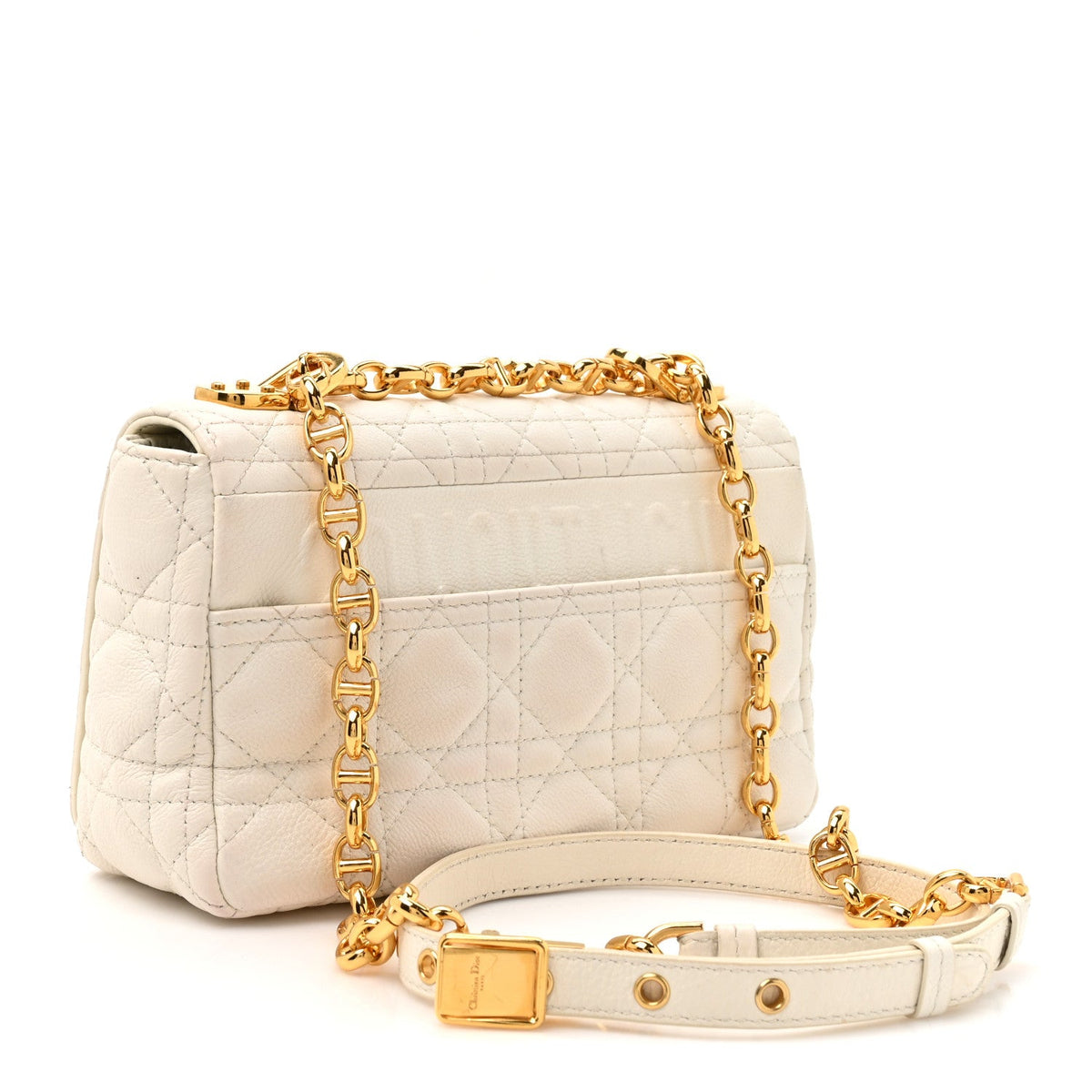 Grained Calfskin Cannage Small Caro Bag White AT My store