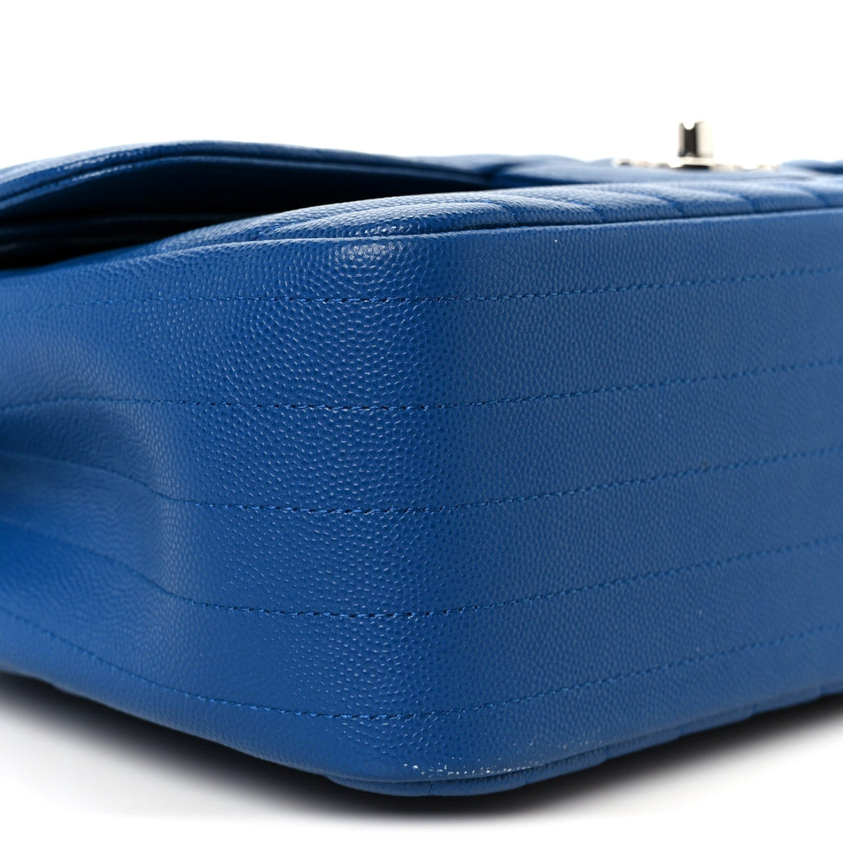 Caviar Chevron Quilted Jumbo Double Flap Blue At My store