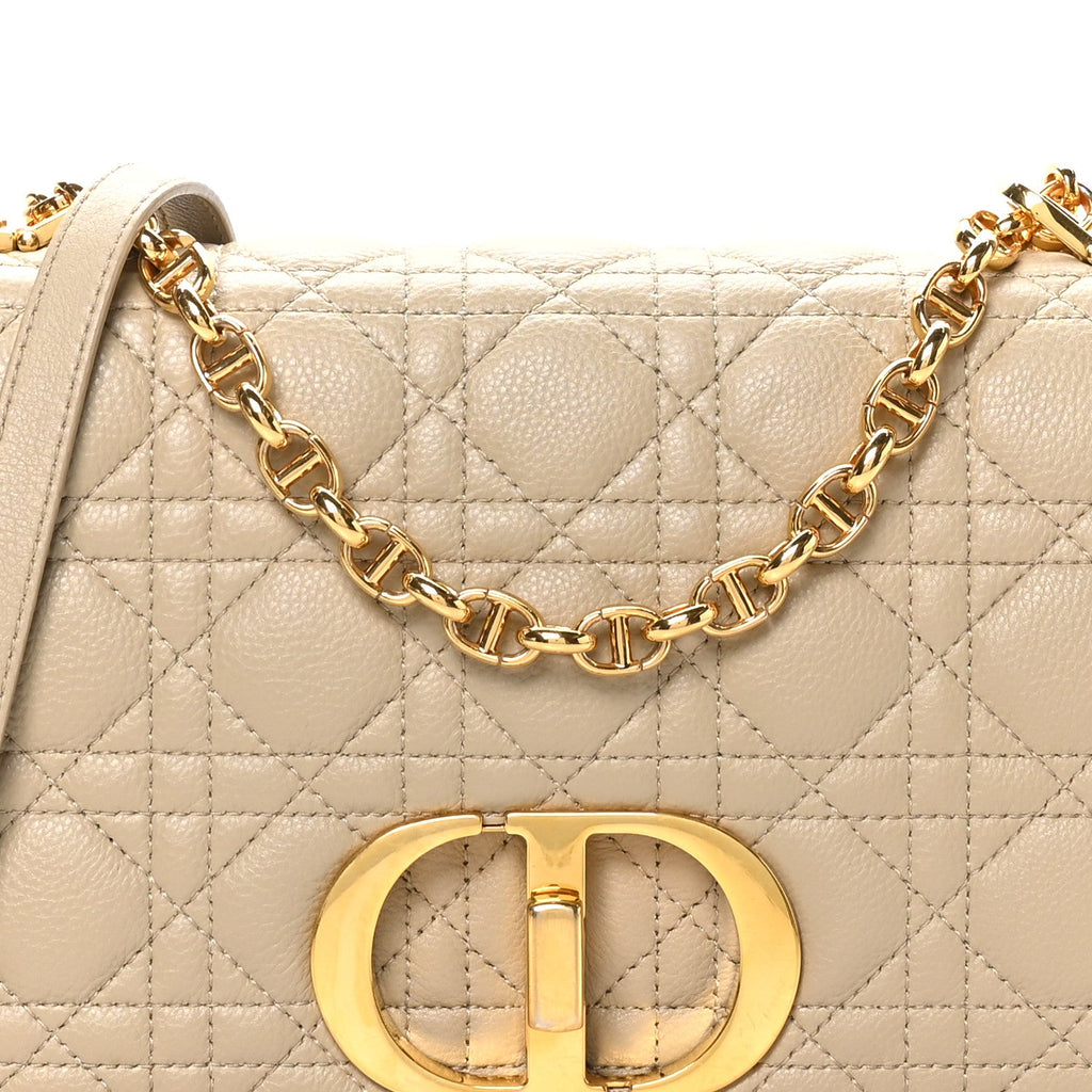 Supple Calfskin Cannage Medium Caro Bag Beige AT My store