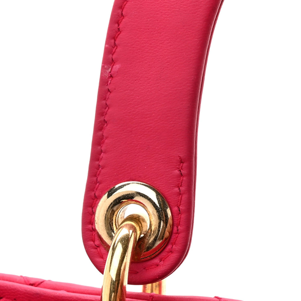 Lambskin Cannage Medium Lady Dior Fuchsia AT My store