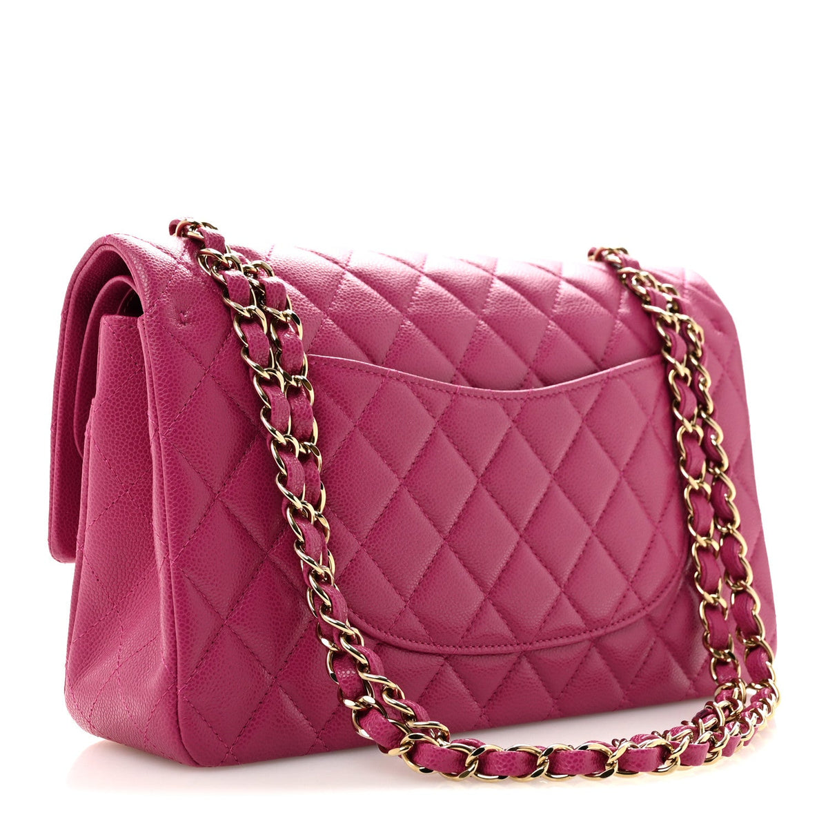 Caviar Quilted Medium Double Flap Purple At My store