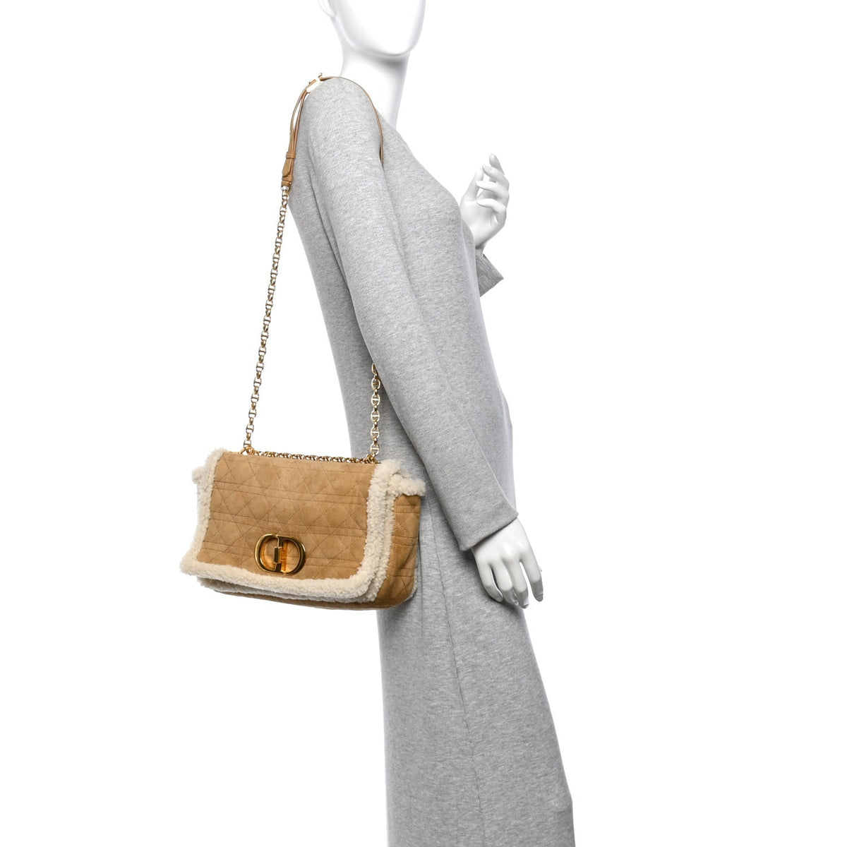 Shearling Cannage Large Caro Bag Camel AT My store