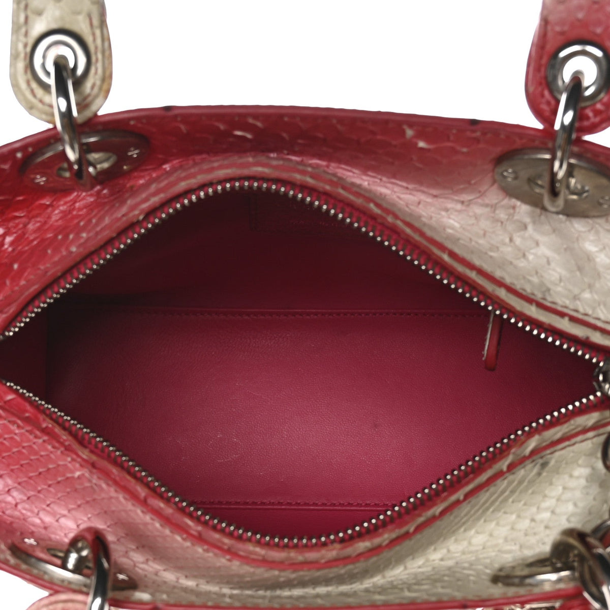 Snakeskin Ombre Medium Lady Dior Red White AT My store