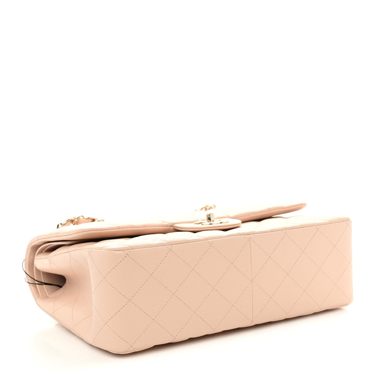 Caviar Quilted Jumbo Double Flap Light Beige At My store