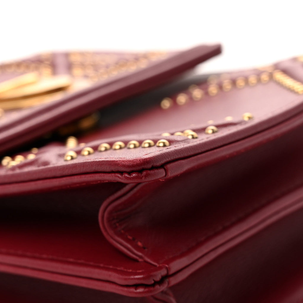Lambskin Studded Vertical Diorama Spicy Red AT My store