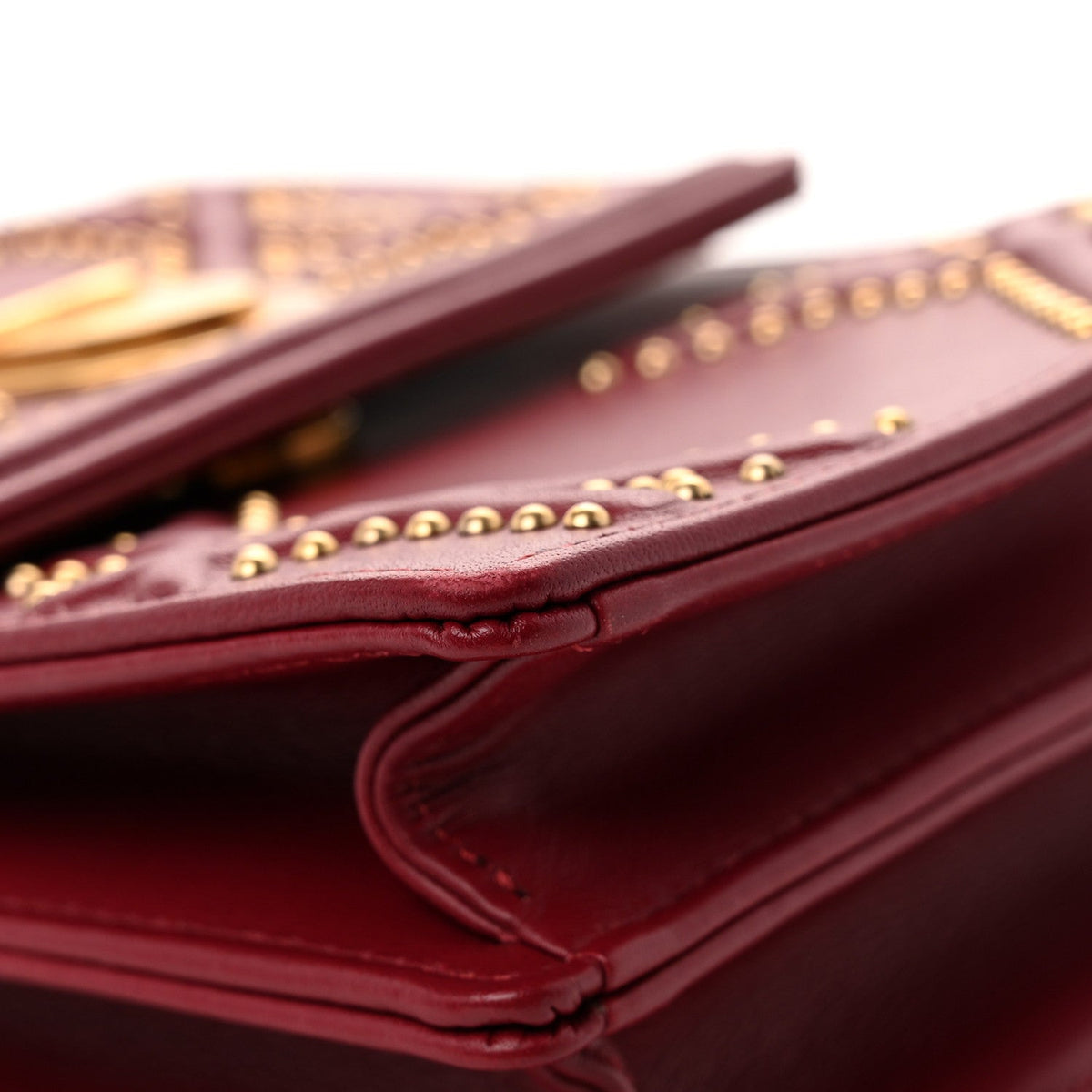 Lambskin Studded Vertical Diorama Spicy Red AT My store