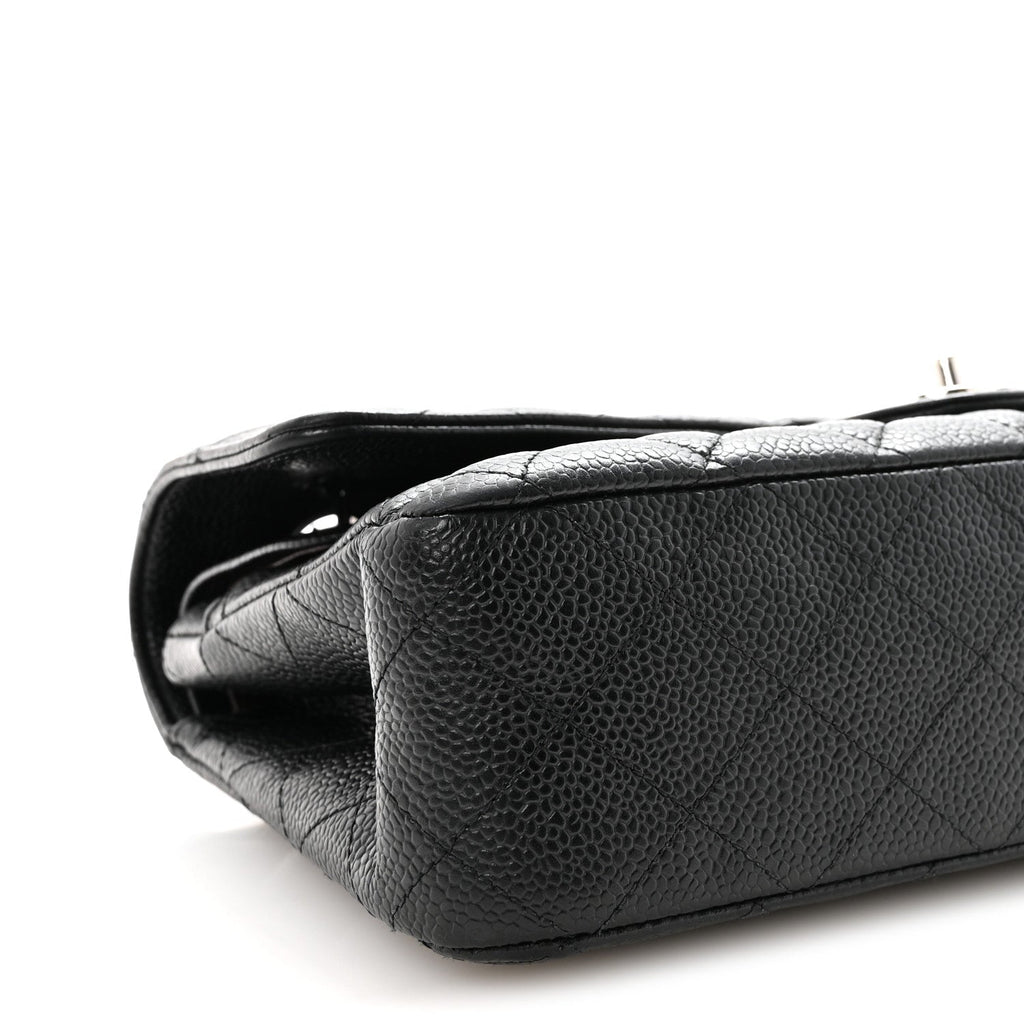 Caviar Quilted Medium Double Flap Black At My store