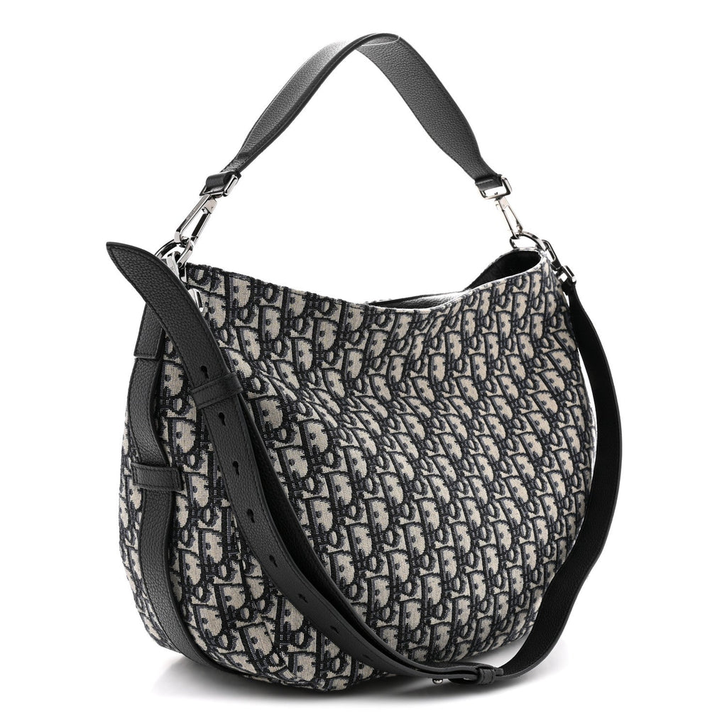 Oblique Soft Saddle Bag Beige Blue AT My store