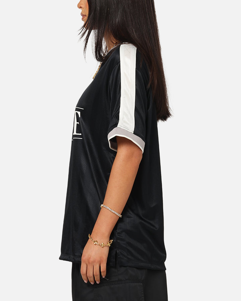 Top Seller Nike Women's Sportswear V-Neck Jersey Black/White/Grey