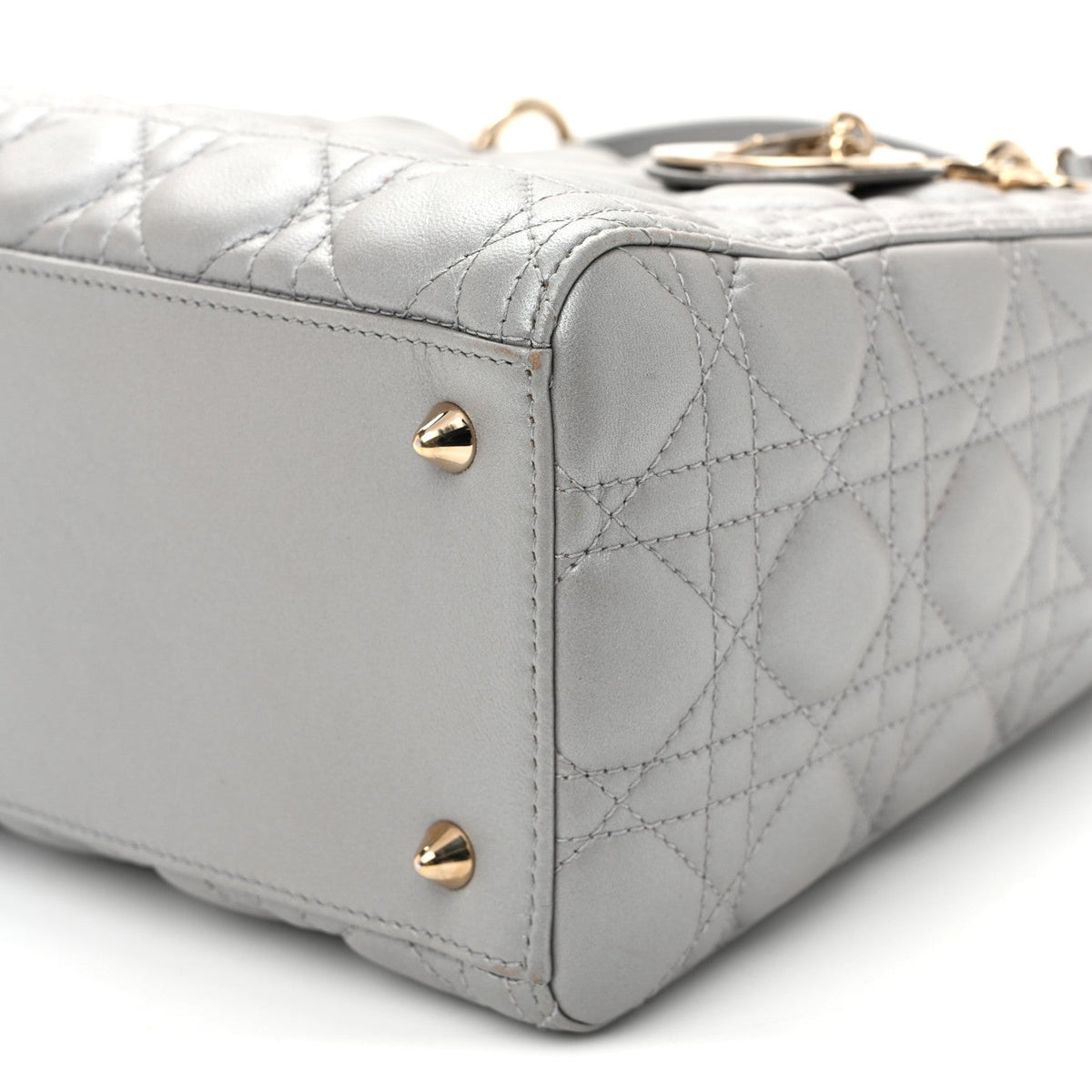 Pearly Lambskin Cannage Medium Lady Dior Grey AT My store