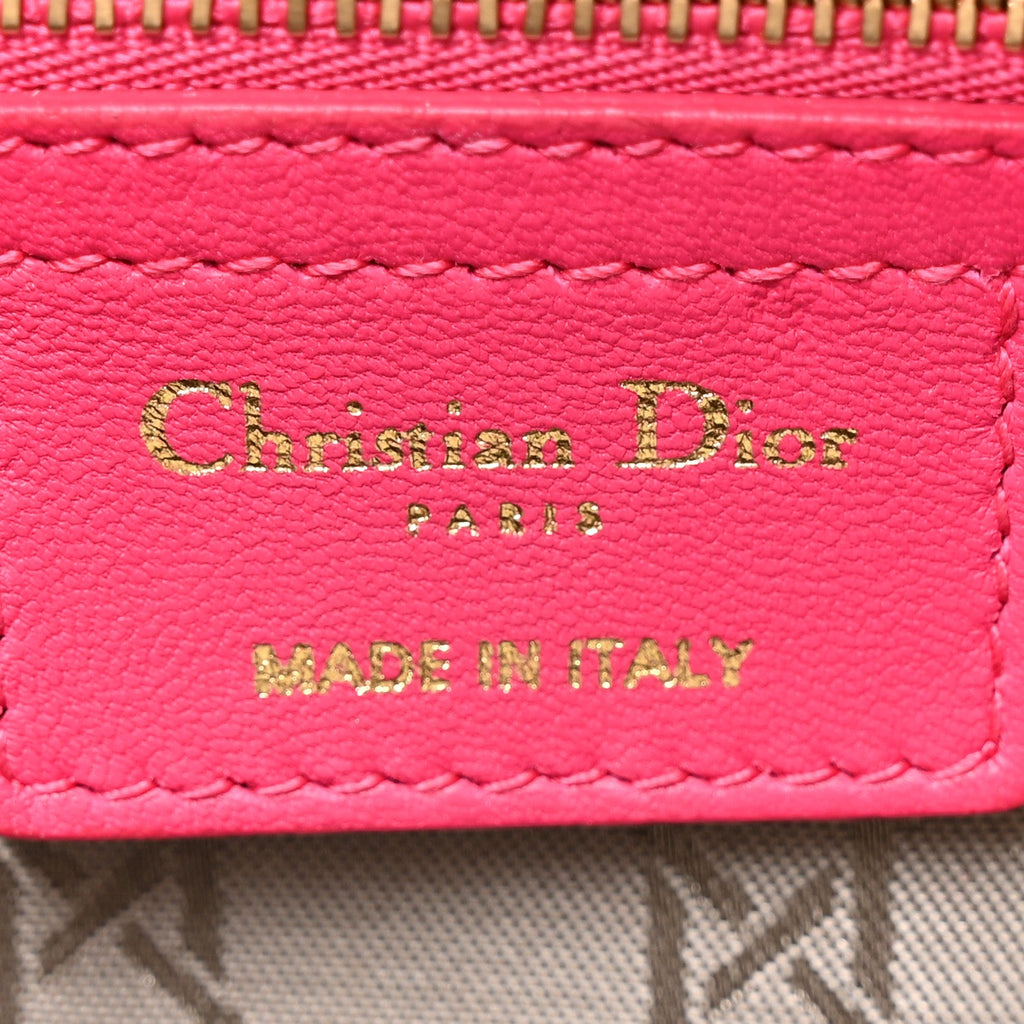 Lambskin Cannage Medium Lady Dior Fuchsia AT My store