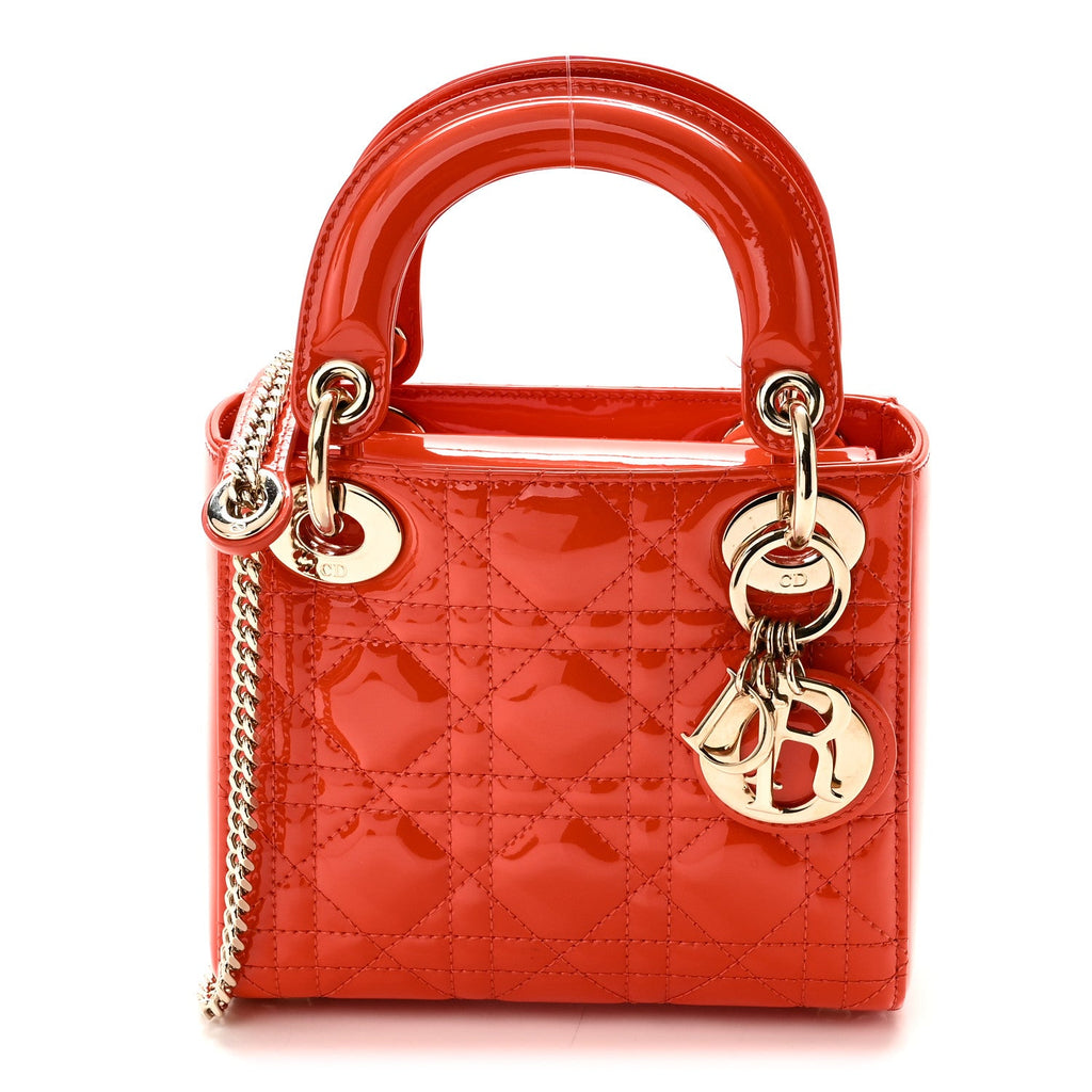 Patent Cannage Mini Lady Dior Orange AT My store