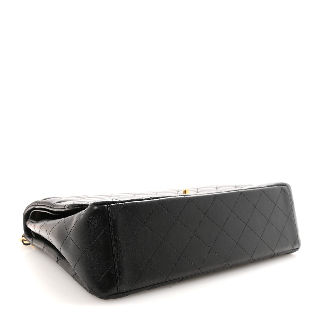 Lambskin Quilted Maxi Double Flap Black At My store