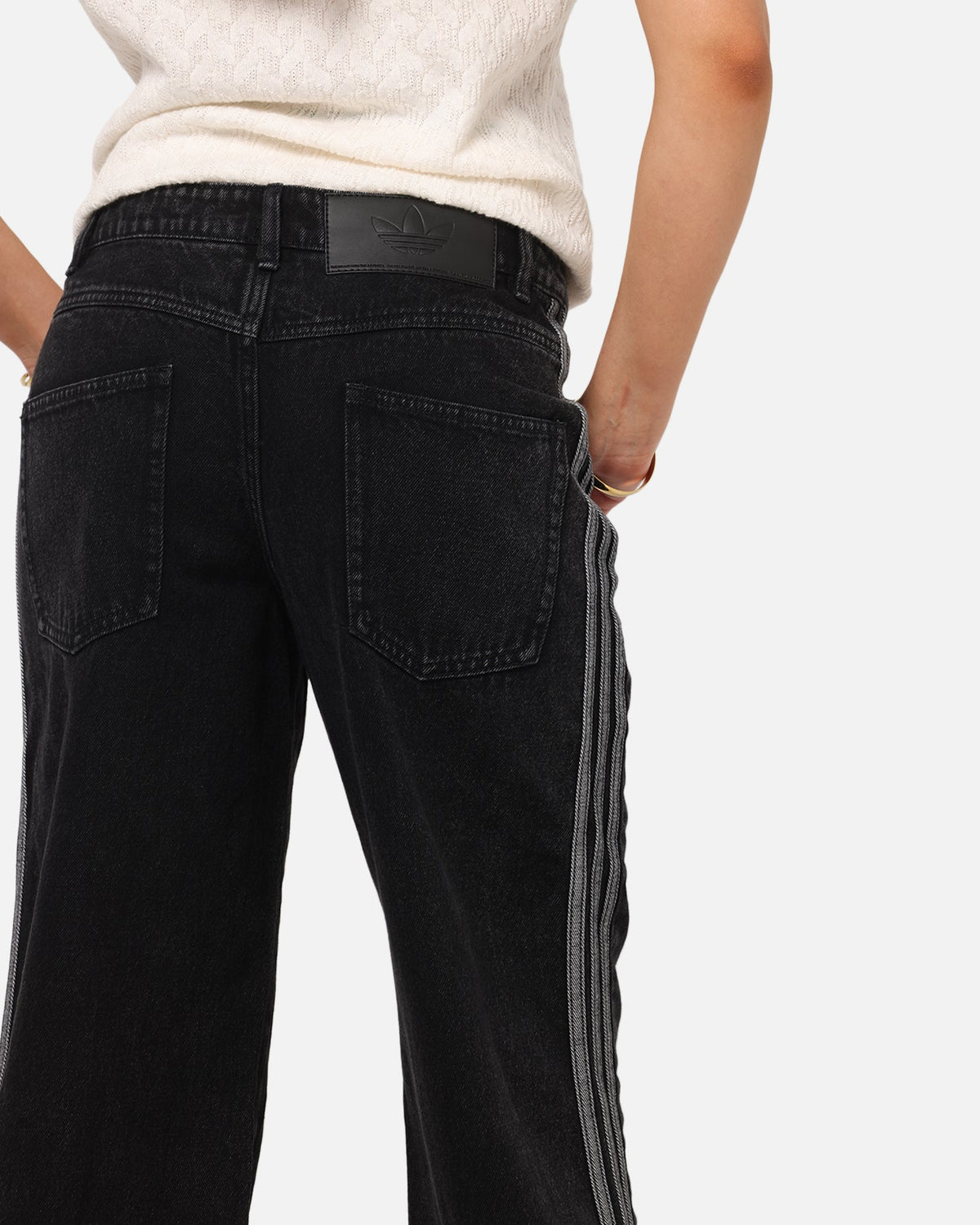 Best-Selling Adidas Women's Denim 3-Stripes Track Pants True Black Denim