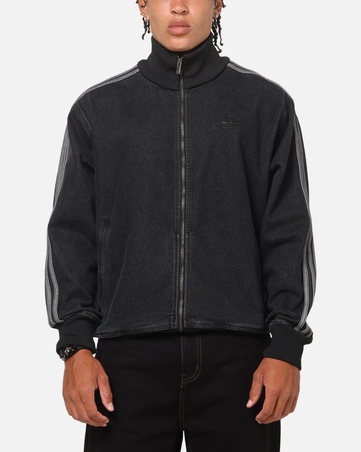 Best-Selling Adidas Adicolor Denim Firebird Track Top Black Denim
