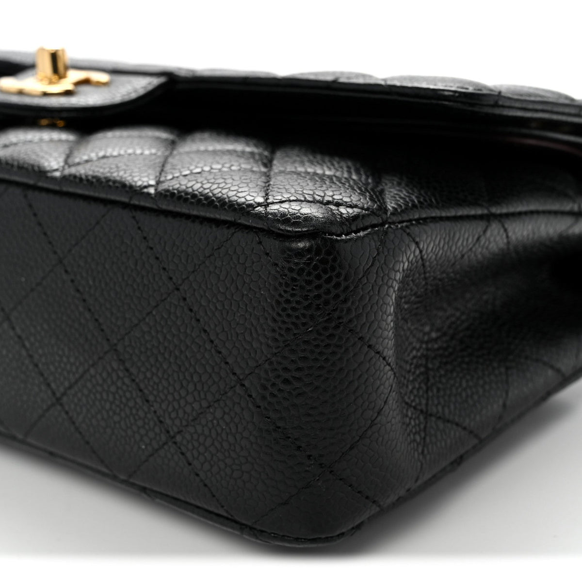 Caviar Quilted Medium Double Flap Black At My store