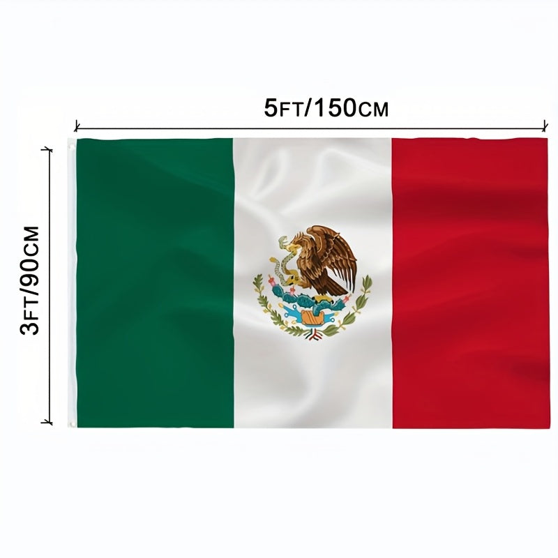 2026 New Production 1pc Flags Mexican Flag Vivid Colors And Fade Resistant Double Stitching With Brass Grommet, 3x5 Feet