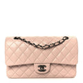 Caviar Quilted Medium Double Flap Light Pink At My store