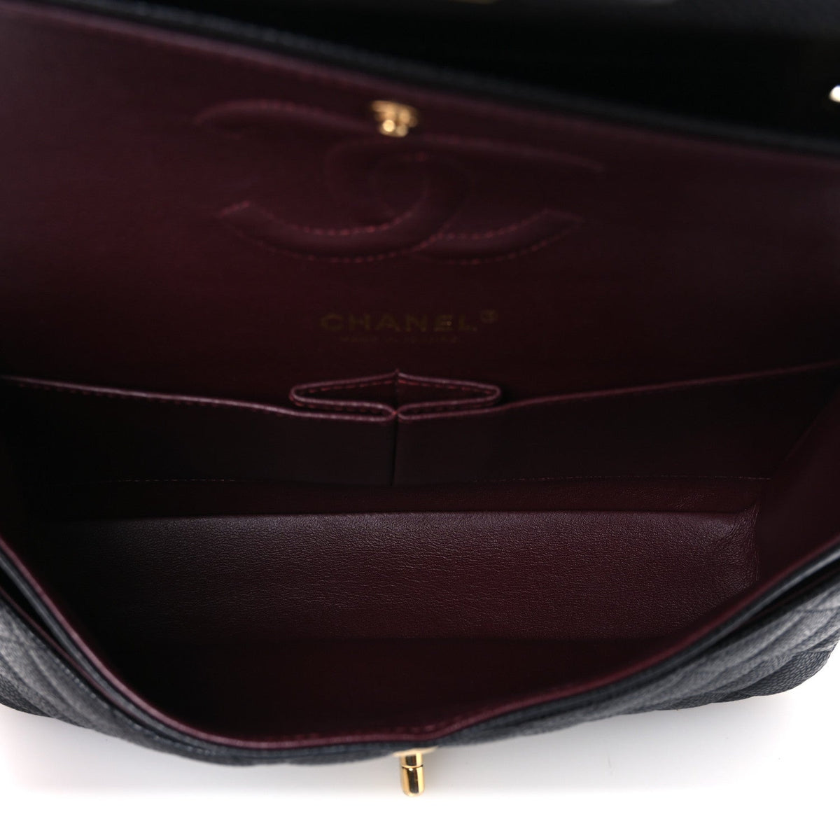 Caviar Quilted Medium Double Flap Black At My store