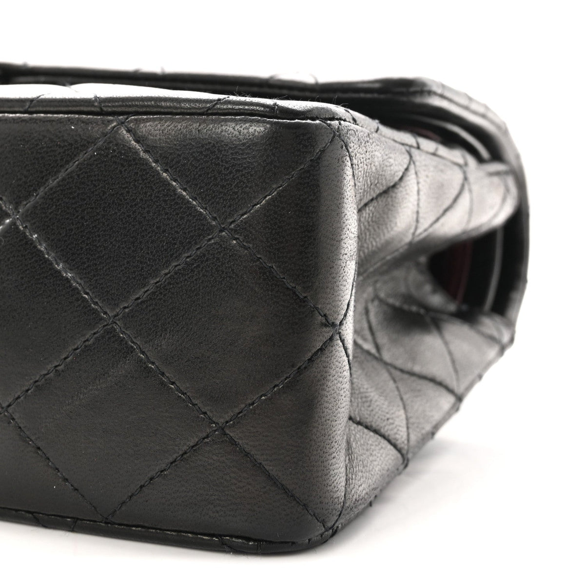 Lambskin Quilted Medium Double Flap Black At My store
