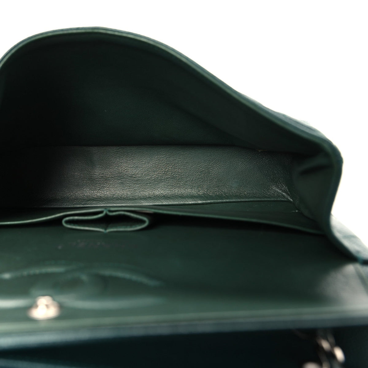 Caviar Quilted Medium Double Flap Green At My store