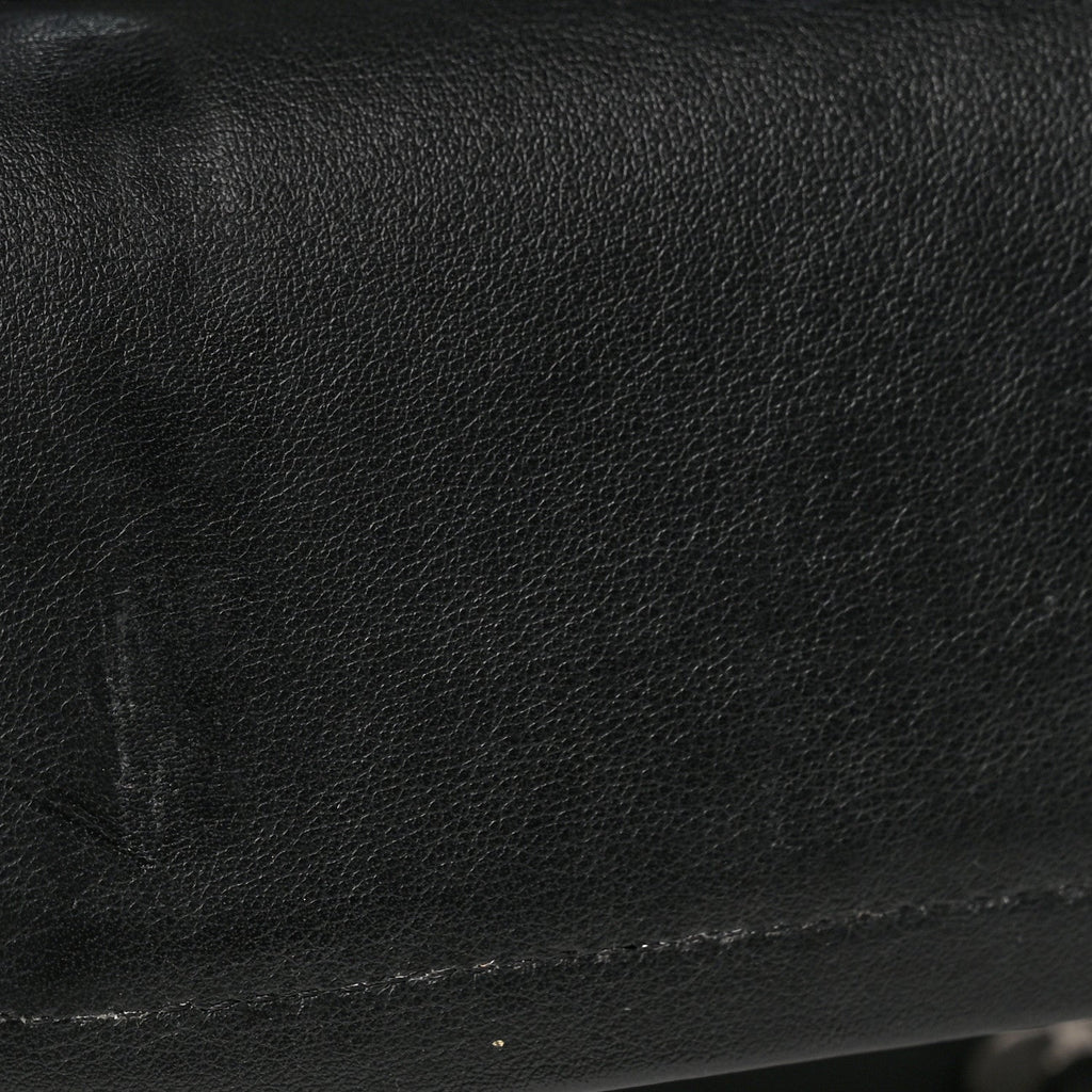 Lambskin Chevron Quilted Medium Double Flap Black At My store