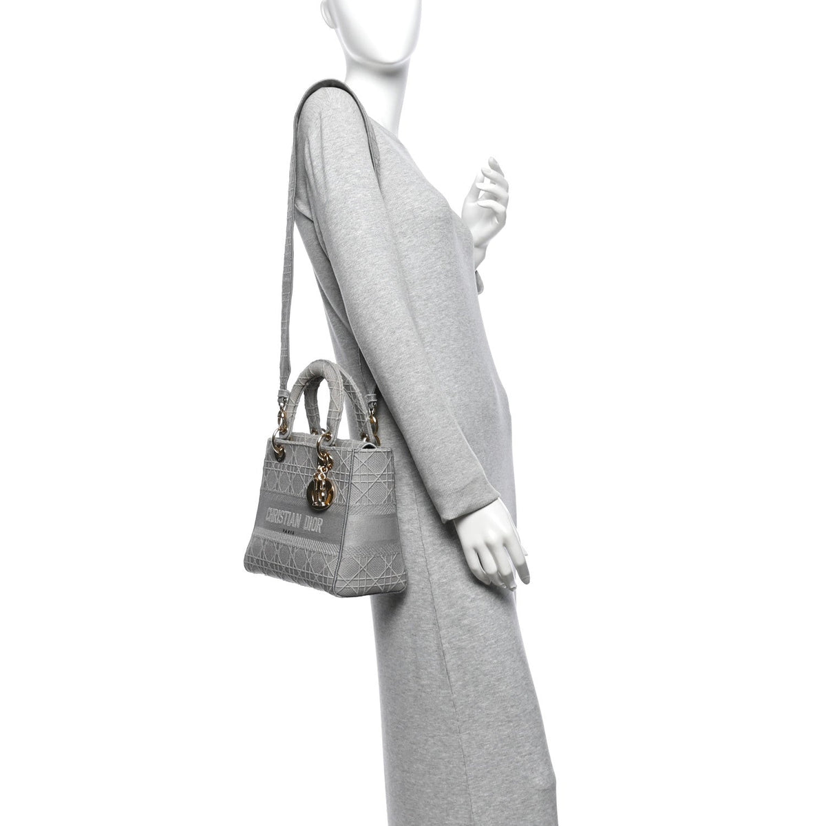 Canvas Embroidered Cannage Medium Lady D-Lite Gray AT My store