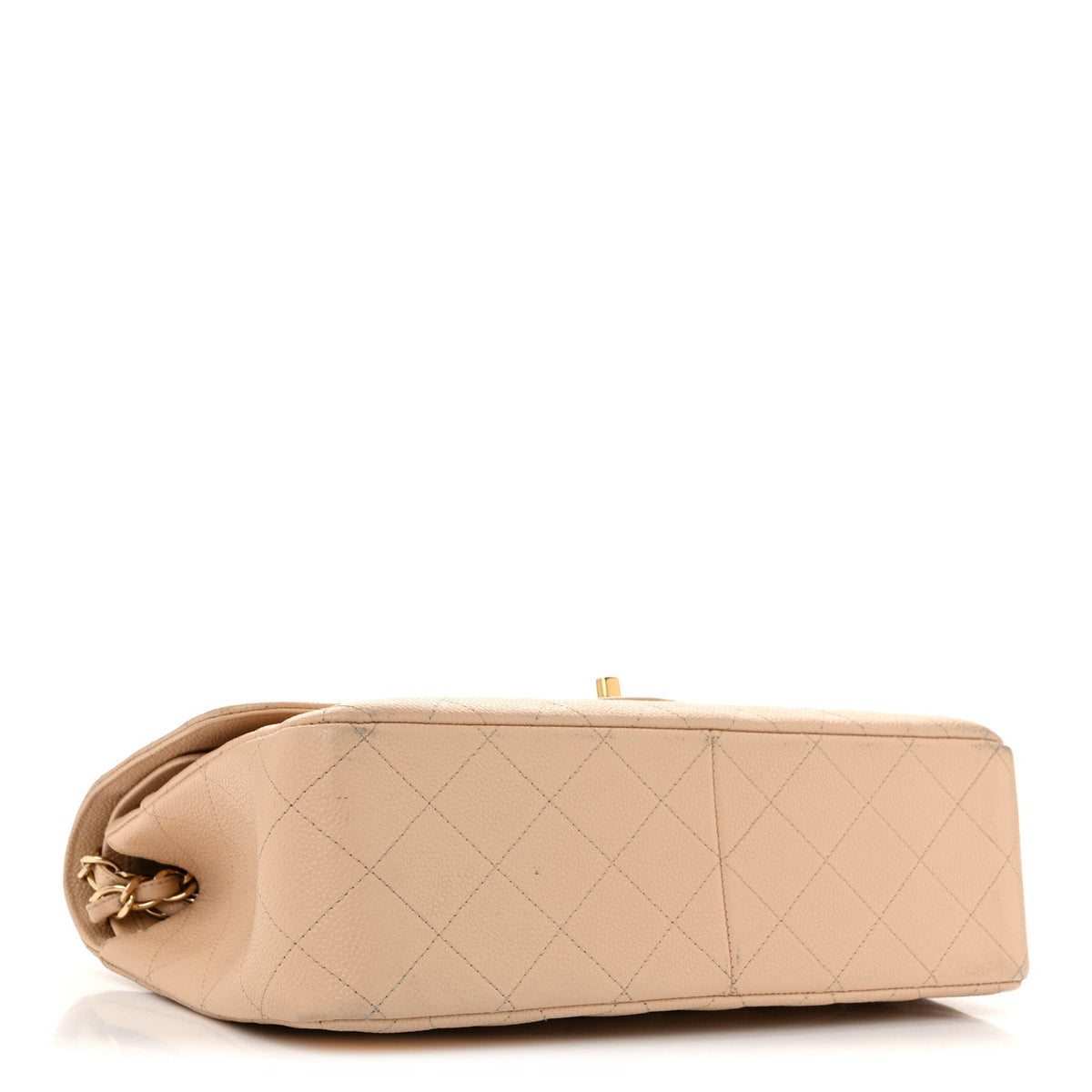 Caviar Quilted Jumbo Double Flap Beige Clair At My store