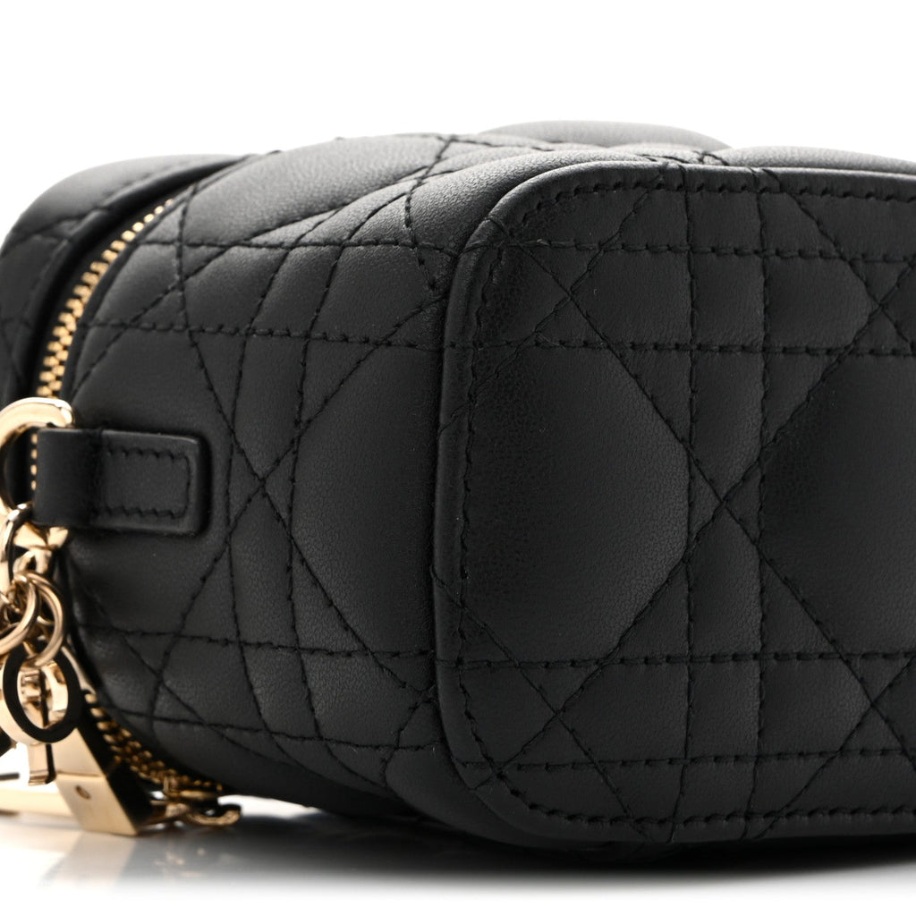 Lambskin Cannage Micro Lady Dior Vanity Case Black AT My store