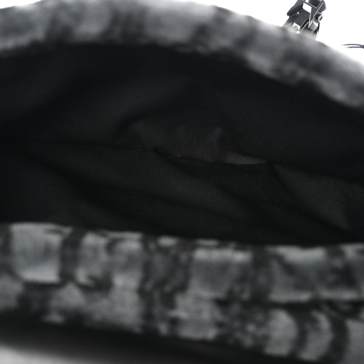 Oblique Mink Fur Saddle Soft Bag Dark Grey AT My store