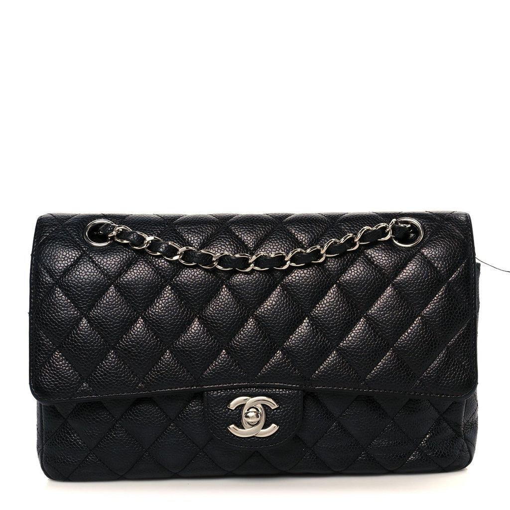 Caviar Quilted Medium Double Flap Black At My store