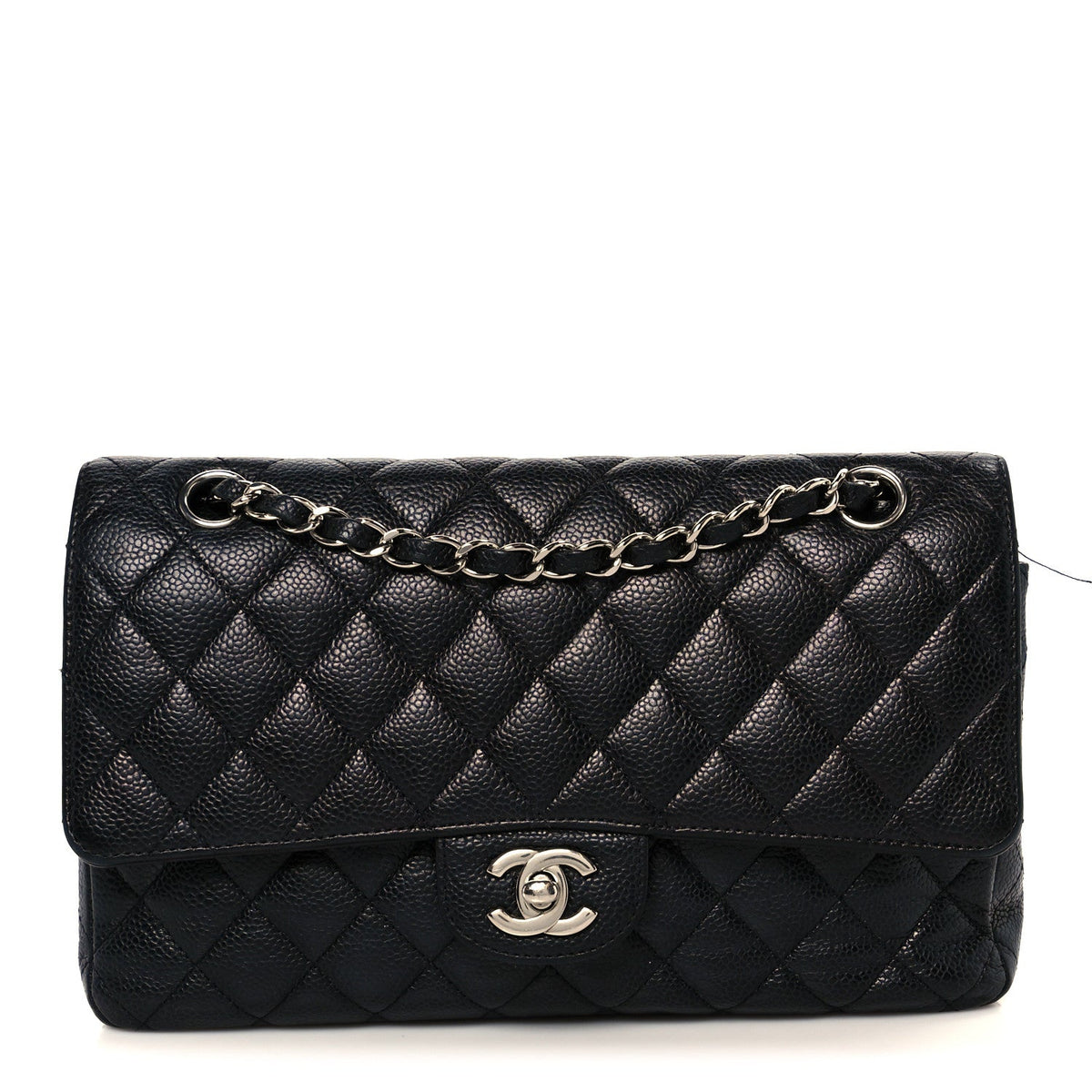 Caviar Quilted Medium Double Flap Black At My store