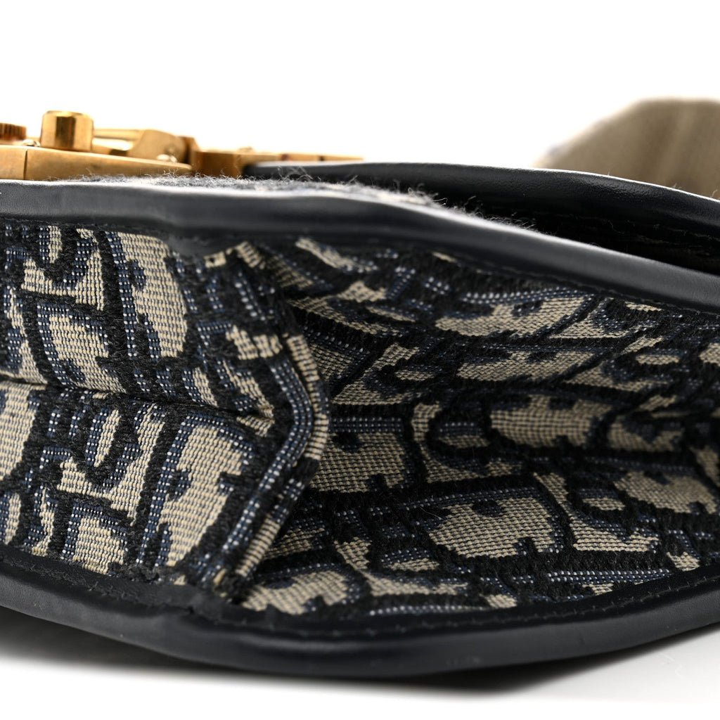 Oblique Small DiorAddict Flap Bag Navy Blue AT My store