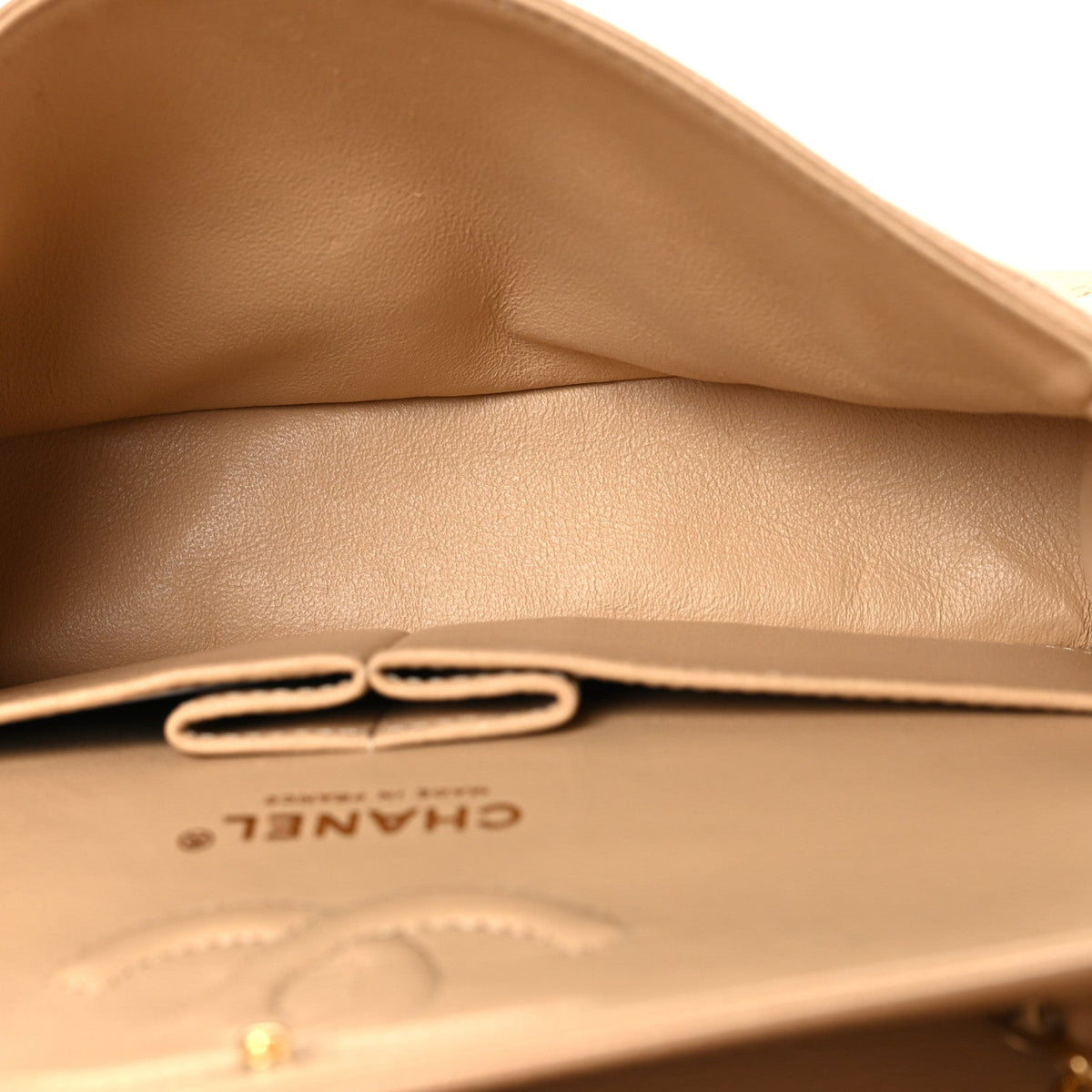 Caviar Quilted Small Double Flap Beige At My store