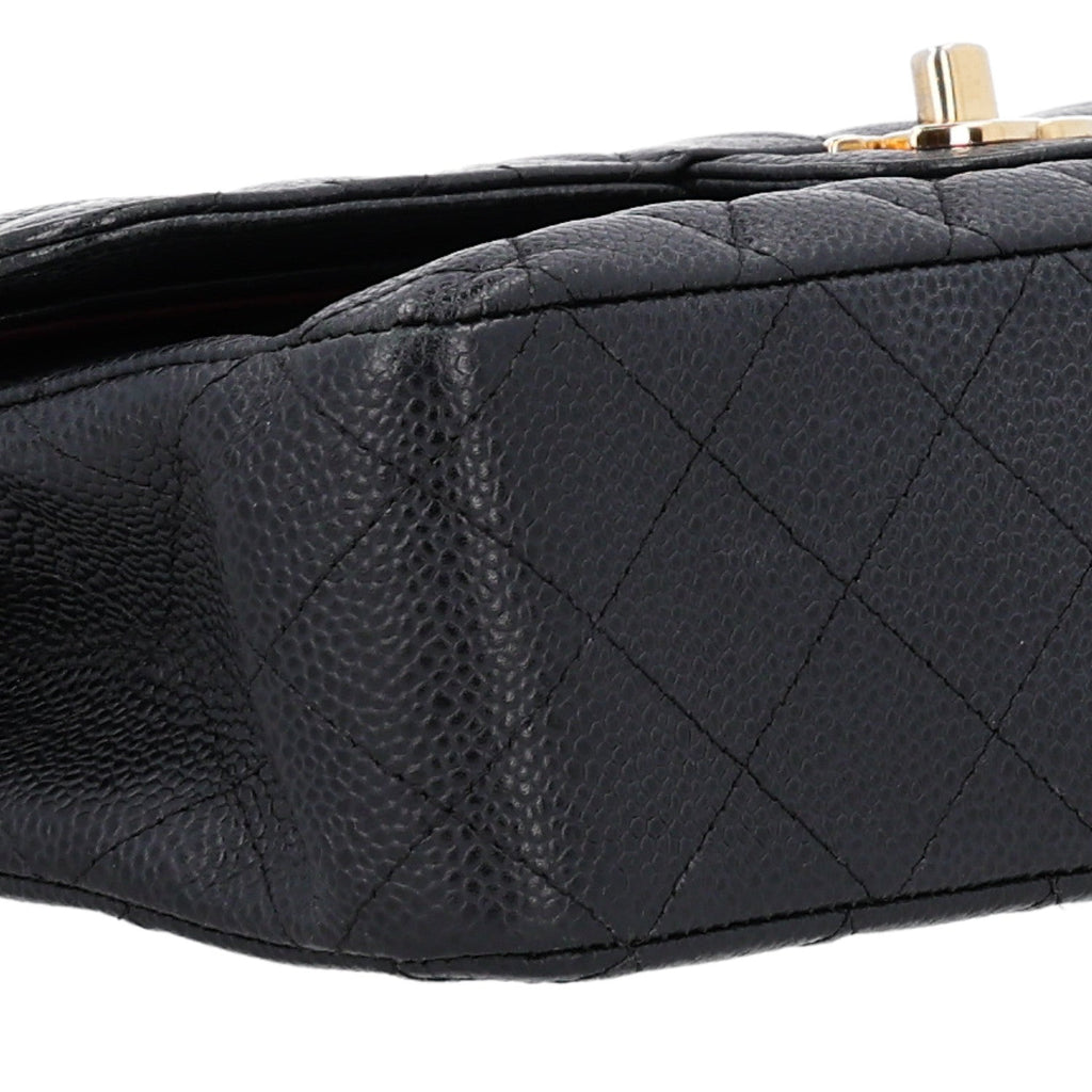 Caviar Quilted Medium Double Flap Black At My store