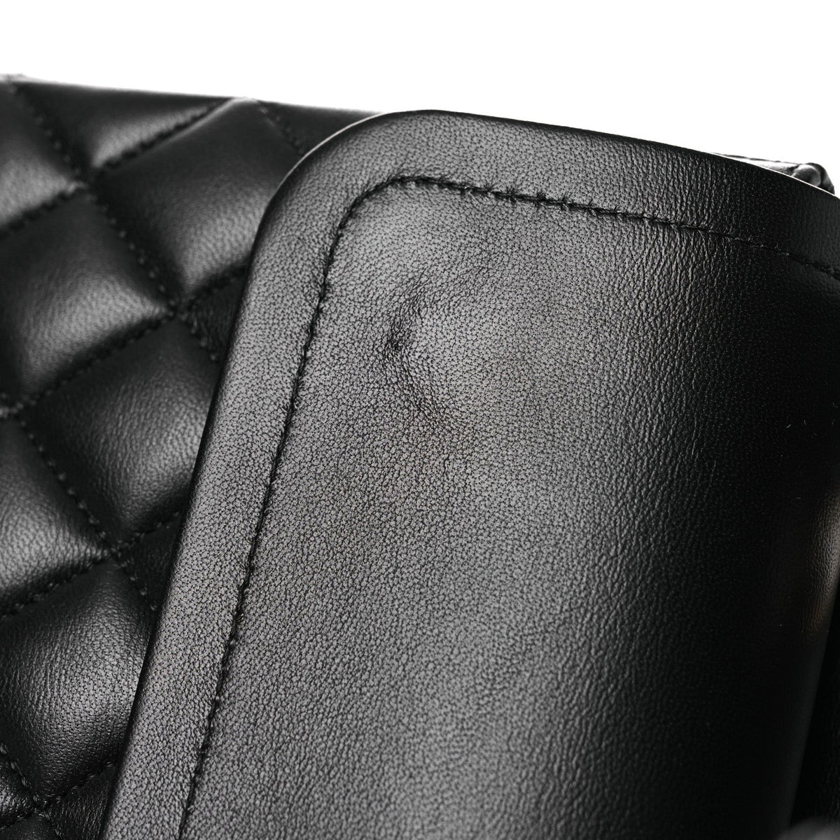 Lambskin Quilted Medium Double Flap Black At My store