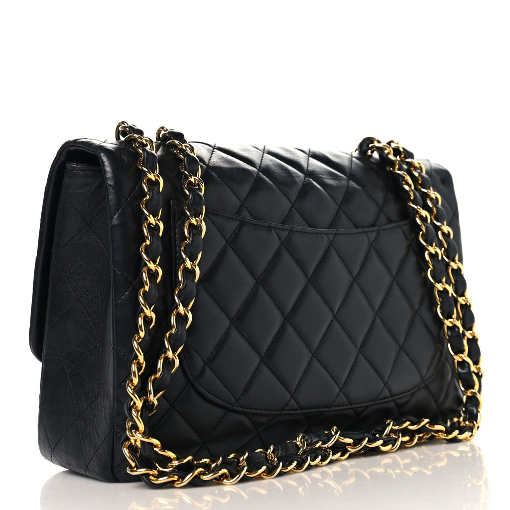 Lambskin Quilted Jumbo Double Flap Black At My store