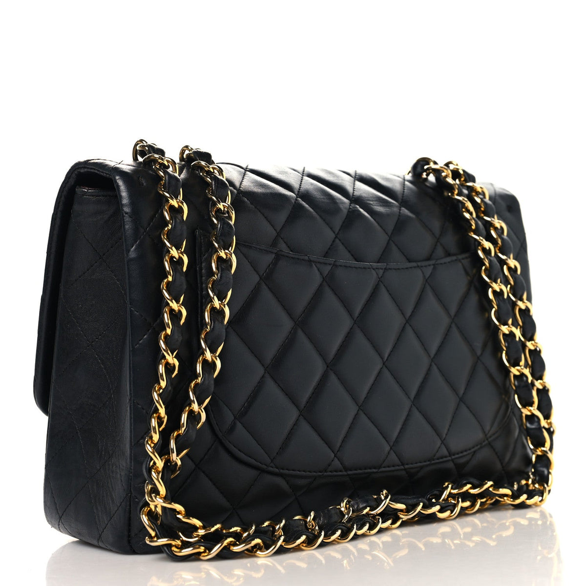 Lambskin Quilted Jumbo Double Flap Black At My store