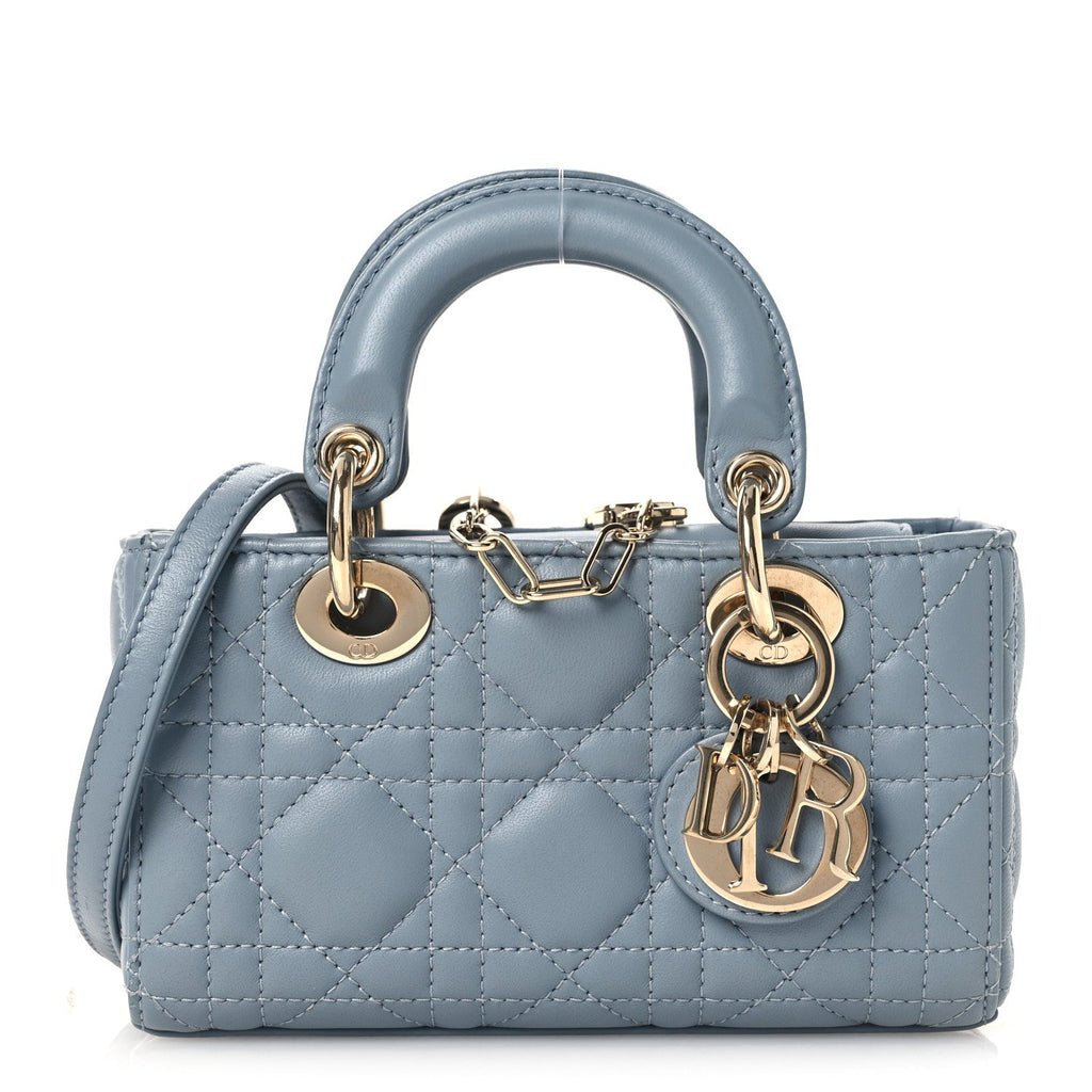 Lambskin Cannage Micro Lady D-Joy Cloud Blue AT My store