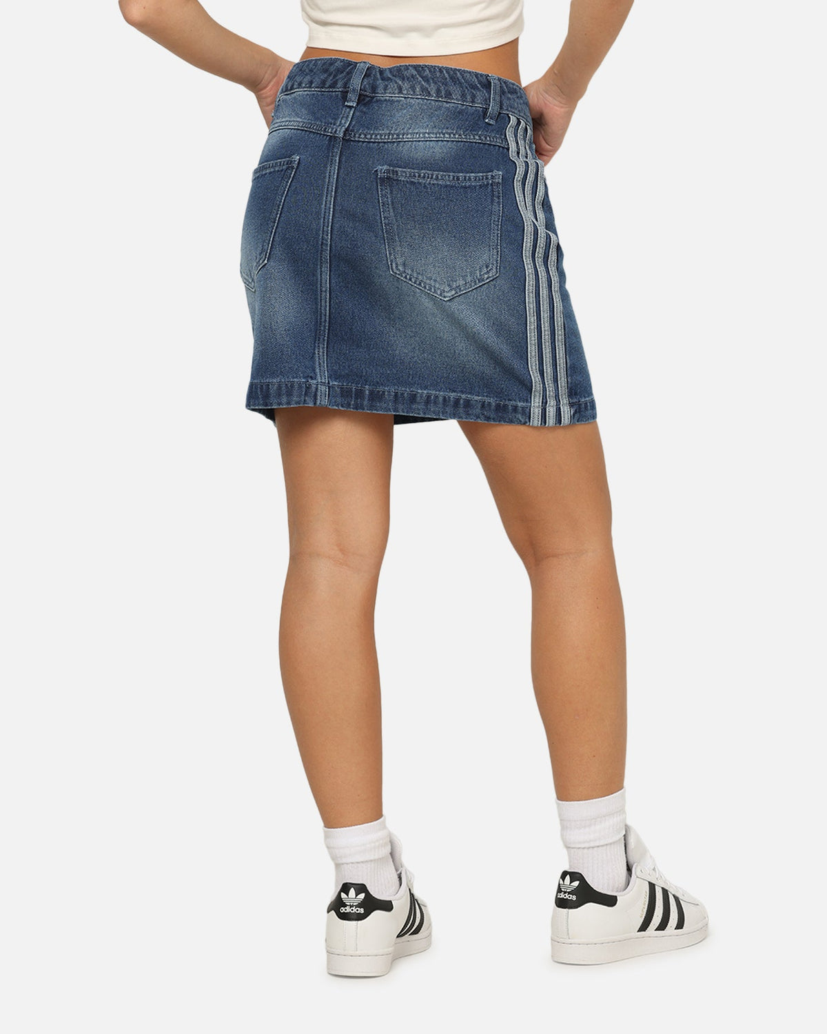 Best-Selling Adidas Women's Denim Mini Skirt Indigo Denim