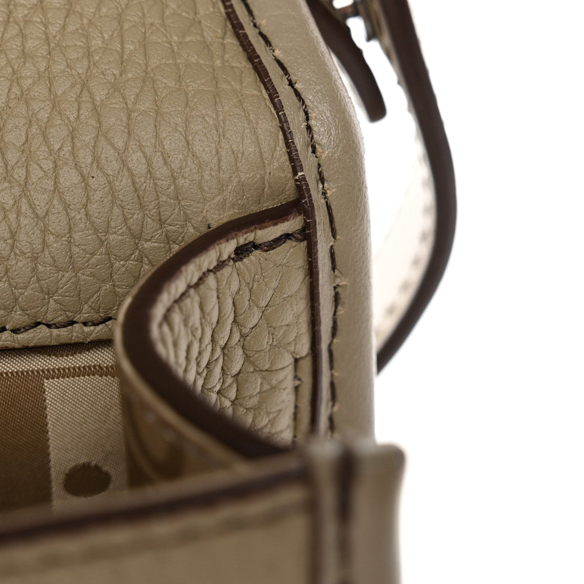 Grained Calfskin Mini Gallop Bag With Strap Beige AT My store